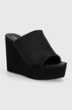 Шльопанці Calvin Klein Jeans WEDGE SANDAL SAT NYL DC понад 8 см чорний YW0YW01359