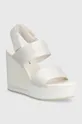 bijela Sandale Calvin Klein Jeans WEDGE SANDAL WEBBING IN MR Ženski