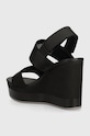 Încălțăminte Calvin Klein Jeans sandale WEDGE SANDAL WEBBING IN MR YW0YW01360 negru