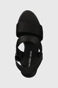 Sandály Calvin Klein Jeans WEDGE SANDAL WEBBING IN MR černá YW0YW01360