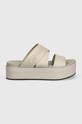 Παντόφλες Calvin Klein Jeans FLATFORM SANDAL WEBBING IN MR FLATFORM SANDAL WEBBING IN MR YW0YW01361 μπεζ SS24