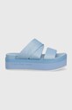 Calvin Klein Jeans klapki FLATFORM SANDAL WEBBING IN MR YW0YW01361 niebieski SS24