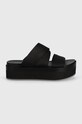 Шльопанці Calvin Klein Jeans FLATFORM SANDAL WEBBING IN MR YW0YW01361 чорний SS24