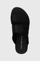 črna Natikači Calvin Klein Jeans FLATFORM SANDAL WEBBING IN MR