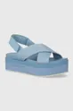 niebieski Calvin Klein Jeans sandały FLATFORM SANDAL SLING IN MR Damski