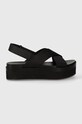 Calvin Klein Jeans sandały FLATFORM SANDAL SLING IN MR YW0YW01362 czarny SS24