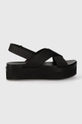 Сандалии Calvin Klein Jeans FLATFORM SANDAL SLING IN MR чёрный