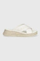 Calvin Klein Jeans ciabatte slide SPORTY WEDGE ROPE SANDAL MR bianco