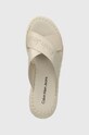 Calvin Klein Jeans papuci SPORTY WEDGE ROPE SANDAL MR bej YW0YW01364