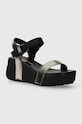 Calvin Klein Jeans sandały WEDGE BLOCK SANDAL METALLIC DC 5-8 cm czarny YW0YW01366