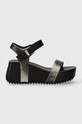Sandále Calvin Klein Jeans WEDGE BLOCK SANDAL METALLIC DC YW0YW01366 čierna SS24