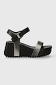 Calvin Klein Jeans sandały WEDGE BLOCK SANDAL METALLIC DC YW0YW01366 czarny SS24