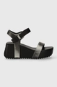 Calvin Klein Jeans sandały WEDGE BLOCK SANDAL METALLIC DC czarny