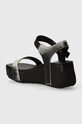 Obuwie Calvin Klein Jeans sandały WEDGE BLOCK SANDAL METALLIC DC YW0YW01366 czarny