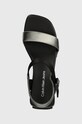 Sandále Calvin Klein Jeans WEDGE BLOCK SANDAL METALLIC DC čierna YW0YW01366