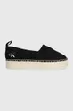 czarny Calvin Klein Jeans espadryle PLATFORM ESPADRILLE ML BTW Damski