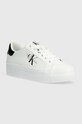 Calvin Klein Jeans sneakersy BOLD VULC FLATF LACE LTH MET platforma biały YW0YW01393