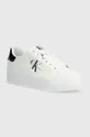 biały Calvin Klein Jeans sneakersy BOLD VULC FLATF LACE LTH MET Damski