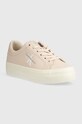 Calvin Klein Jeans sneakersy BOLD VULC FLATF LACE LTH MET platforma różowy YW0YW01393