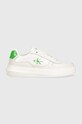 Calvin Klein Jeans sneakers din piele CHUNKY CUPSOLE YW0YW01410 alb SS24