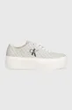 Πάνινα παπούτσια Calvin Klein Jeans FLATFORM+ CUPSOLE LOW LACE CS MR λευκό