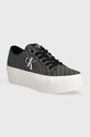 Кеды Calvin Klein Jeans FLATFORM+ CUPSOLE LOW LACE CS MR платформа чёрный YW0YW01420