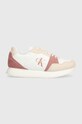 Кроссовки Calvin Klein Jeans RUNNER LOW LACE MIX ML BTW синтетический розовый YW0YW01436
