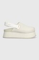 Natikači Calvin Klein Jeans SLING CLOSE TOE FLATFORM BTW Tekstil bež YW0YW01439