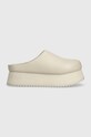 Kožené pantofle Calvin Klein Jeans CLOSE TOE FLATFORM MG UC přírodní kůže béžová YW0YW01440