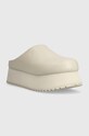Kožené pantofle Calvin Klein Jeans CLOSE TOE FLATFORM MG UC YW0YW01440 béžová SS24
