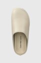 Kožené pantofle Calvin Klein Jeans CLOSE TOE FLATFORM MG UC béžová YW0YW01440
