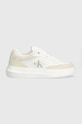 Tenisky Calvin Klein Jeans CHUNKY CUPSOLE LACE SKATER BTW přírodní kůže béžová YW0YW01452