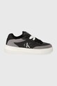Кросівки Calvin Klein Jeans CHUNKY CUPSOLE LACE SKATER BTW лицьова шкіра чорний YW0YW01452
