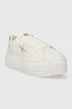 Kožne tenisice Calvin Klein Jeans BOLD PLATF LOW LACE LTH ML MET bijela