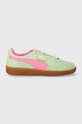 Велурени маратонки Puma Palermo гладка кожа зелен 396463.D