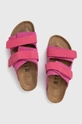 Birkenstock suede sliders Uji pink