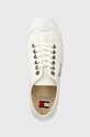 Tenisky Tommy Jeans TJW FOXING SNEAKER CANVAS bílá EN0EN02588