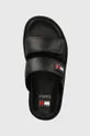 fekete Tommy Jeans papucs TJW PUFFED SANDAL