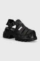 Tommy Jeans sandale de piele TJW FISHERMAN SANDAL piele negru EN0EN02542
