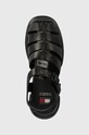Tommy Jeans sandale de piele TJW FISHERMAN SANDAL negru EN0EN02542