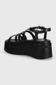 Παπούτσια Δερμάτινα σανδάλια Tommy Jeans TJW STRAPPY WEDGE SANDAL EN0EN02516 μαύρο