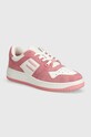 Tommy Jeans sneakers TJW RETRO BASKET WASHED SUEDE piele întoarsă roz EN0EN02486