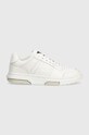 Tommy Jeans sneakers din piele THE BROOKLYN LEATHER plată alb EN0EN02475