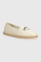 Espadrilky Tommy Jeans TJW VARSITY ESPADRILLE textilní béžová EN0EN02470