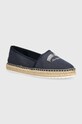 Tommy Jeans espadrile TJW VARSITY ESPADRILLE textil bleumarin EN0EN02470
