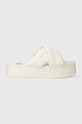 Natikače Tommy Jeans TJW LETTERING FLATFORM SANDAL tekstil bijela EN0EN02465