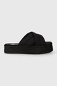 Šľapky Tommy Jeans TJW LETTERING FLATFORM SANDAL platforma čierna EN0EN02465