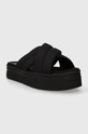 Tommy Jeans papuci TJW LETTERING FLATFORM SANDAL EN0EN02465 negru SS24
