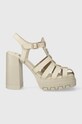 Tommy Jeans sandale de piele TJW HEEL FISHERMAN SANDAL gros bej EN0EN02458