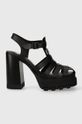 Кожаные сандалии Tommy Jeans TJW HEEL FISHERMAN SANDAL кирпичик чёрный EN0EN02458
